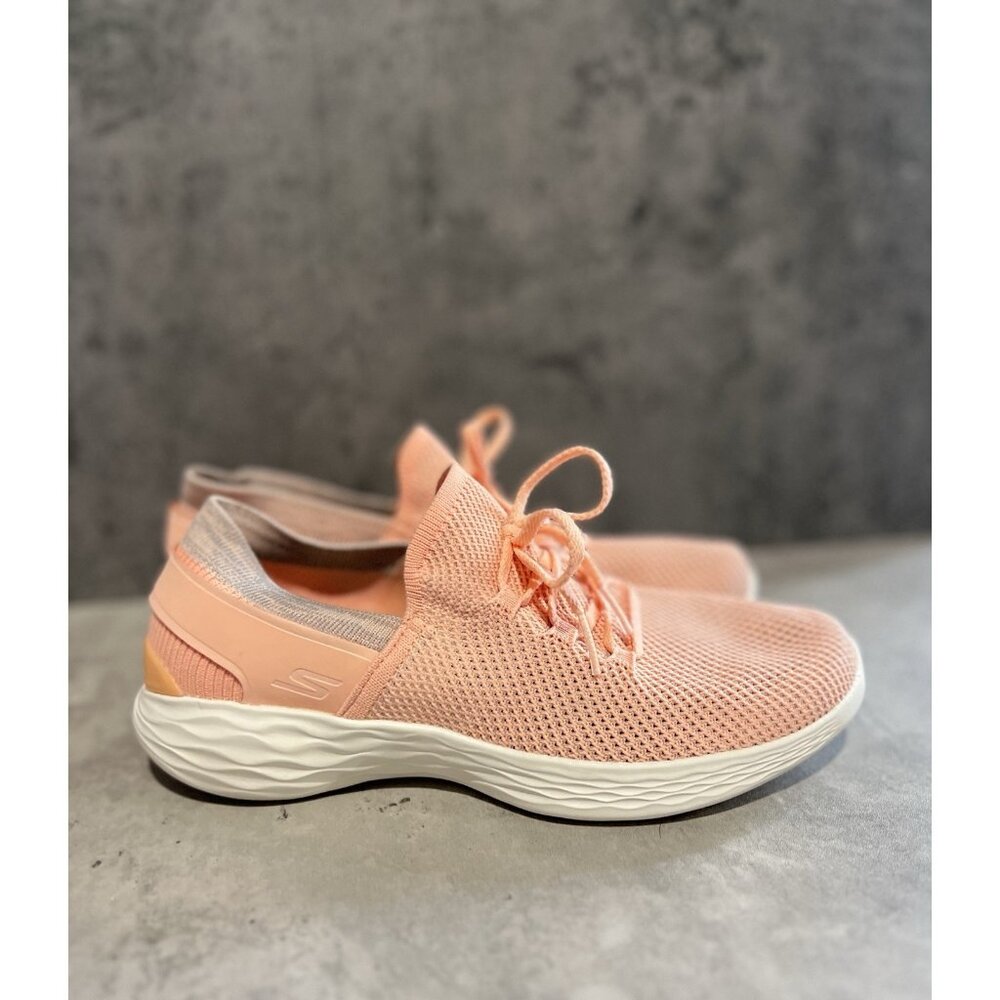 Skechers You Spirit Womens Athletic Running Training Shoes Size 7 Peach White - Picture 4 of 12